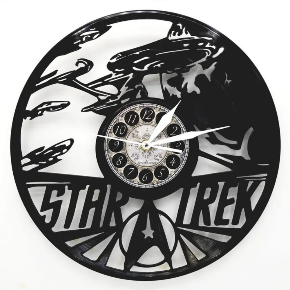 STAR TREK new world vinyl record clock